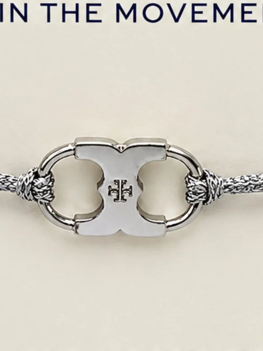 NWT Tory Burch Foundation Embrace Ambition Silver Bracelet